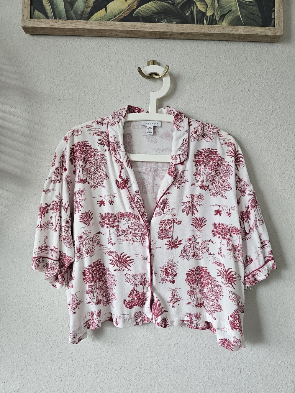 Topshop Red Toile Short Pajama Set - Women's Two-Piece Sleepwear - Picture 5 of 10